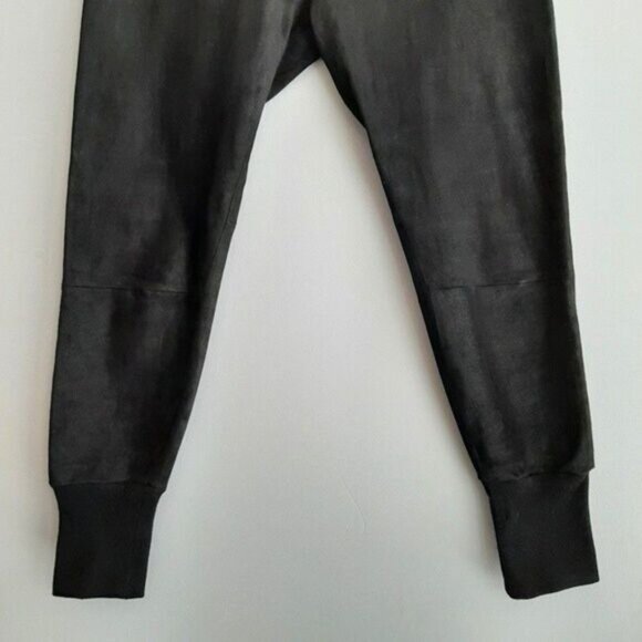 Suede Hi-rise Crop Soft Jogger Leggings Black Sz S Flawed - Picture 4 of 12